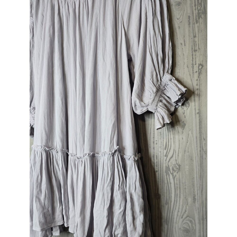 Free People Peasant Babydoll Dress Medium Light Gray - Picture 6 of 7
